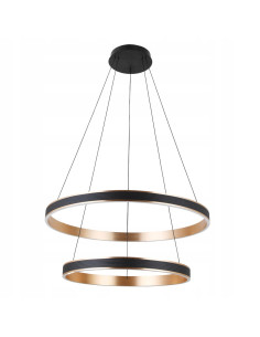 Nowoczesna lampa wisząca RIO w czerni i złocie – eleganckie oświetlenie LED do salonu, jadalni i biura, 4 źródła światła.