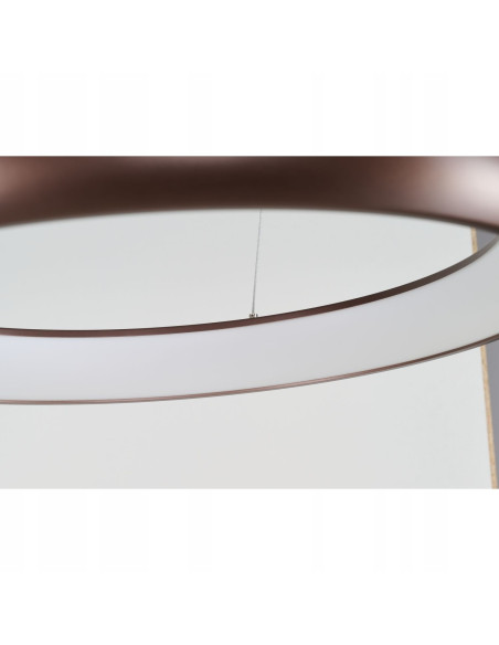 Lampa wisząca ANTONIO LED w kształcie okręgu, brązowa, regulacja barwy światła, elegancka do biura i wnętrz prywatnych