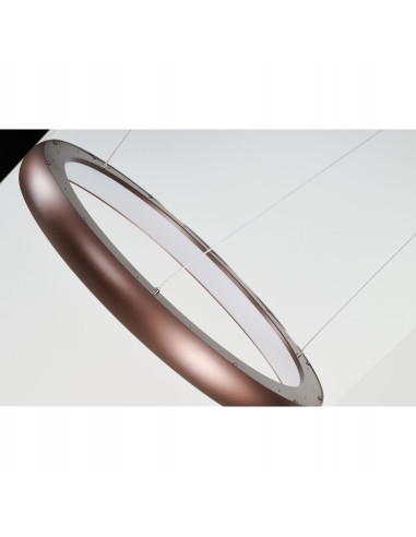 Lampa wisząca ANTONIO LED w kształcie okręgu, brązowa, regulacja barwy światła, elegancka do biura i wnętrz prywatnych