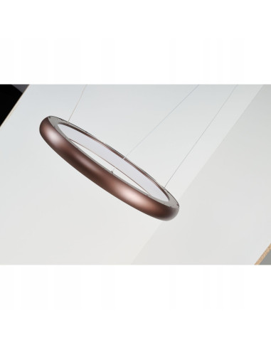 Lampa wisząca ANTONIO LED w kształcie okręgu, brązowa, regulacja barwy światła, elegancka do biura i wnętrz prywatnych