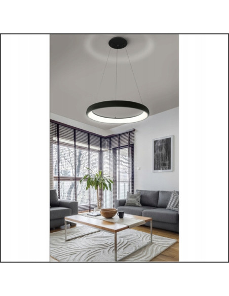 Lampa wisząca ANTONIO LED w kształcie okręgu, brązowa, regulacja barwy światła, elegancka do biura i wnętrz prywatnych