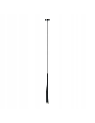 Lampa wisząca Stylo 1 – minimalistyczny zwis szklany, elegancki design, 120 cm, czarny, idealna do nowoczesnych wnętrz