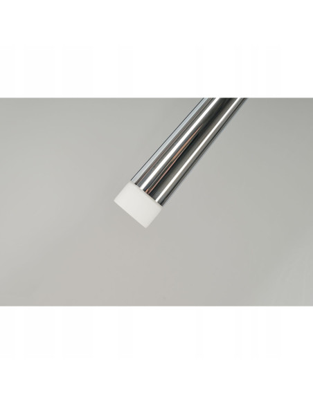 Nowoczesny żyrandol STYLO 5 z kloszami o różnej wysokości – elegancka lampa wisząca w kolorze srebrnym do wnętrz.