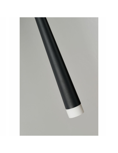 Lampa wisząca Stylo 3 - Nowoczesne oświetlenie z metalowymi oprawkami i szklanym kloszem w eleganckiej czerni