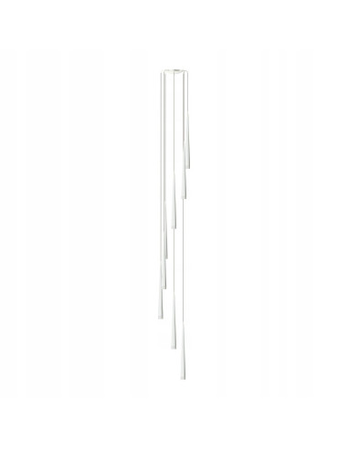 Nowoczesna Lampa Sufitowa STYLO 8 – kaskadowa, elegancka, minimalistyczna, idealna do biura i jadalni, biała.