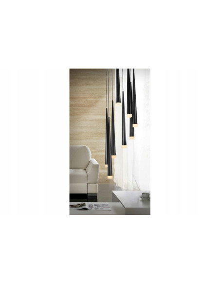 Elegancka lampa wisząca Stylo 8 w kształcie sople - nowoczesne oświetlenie w kolorze czarnym do wnętrz.