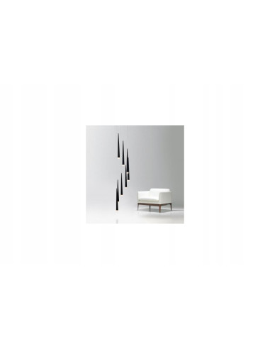 Elegancka lampa wisząca Stylo 8 w kształcie sople - nowoczesne oświetlenie w kolorze czarnym do wnętrz.
