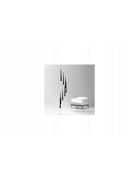 Elegancka lampa wisząca Stylo 8 w kształcie sople - nowoczesne oświetlenie w kolorze czarnym do wnętrz.