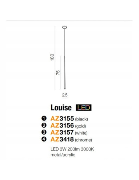 Lampa wisząca Louise 1 - Nowoczesna biała lampa LED do salonu, jadalni i biura, minimalistyczny design 3W.