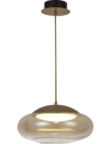Lampa wisząca HELENA C LED 3000K bursztynowa, elegant użytek do biura i restauracji, design nowoczesny i klasyczny