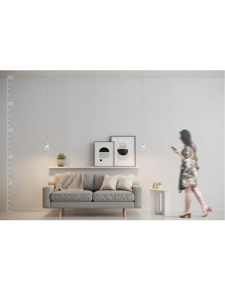 Lampa wisząca DALMATIA LED 140 cm, minimalistyczna, biały kolor, elegancki design do sypialni i salonu