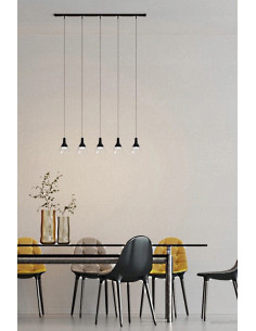 Lampa wisząca LED DALMATIA 5-punktowa w czerni - Nowoczesne oświetlenie do biura i mieszkań 2