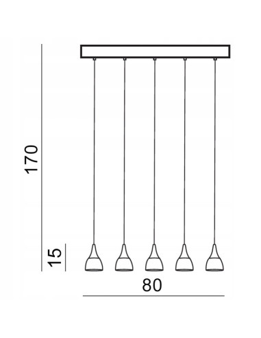Lampa wisząca LED DALMATIA 5-punktowa w czerni - Nowoczesne oświetlenie do biura i mieszkań
