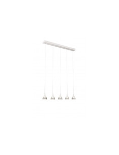 Lampa wisząca LED DALMATIA 5-punktowa w minimalistycznym stylu – bezbarwna, idealna do nowoczesnych wnętrz.