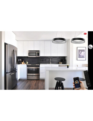 Lampa wisząca Smart LED SOLVENT R 110 - szara elegancja do nowoczesnych wnętrz i biur z WiFi