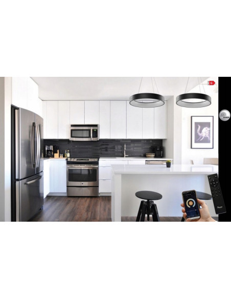 Lampa wisząca Smart LED SOLVENT R 110 - szara elegancja do nowoczesnych wnętrz i biur z WiFi