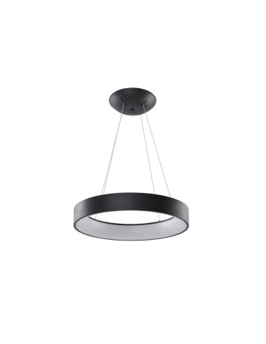 Lampa wisząca SOLVENT R SMART - nowoczesne oświetlenie LED z pilotem, czarna, regulacja jasności i barwy światła.