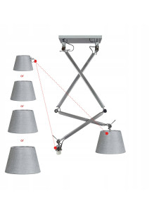 Lampa sufitowa ZYTA 2 S PENDANT, regulowane srebrne oświetlenie do nowoczesnych wnętrz, 2 źródła światła E27 2