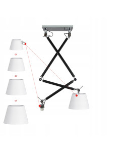 Lampa wisząca ZYTA 2 S regulowana z chromowanymi akcentami i możliwością wyboru abażurów E27 2