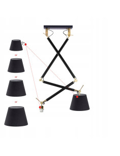 Lampa wisząca ZYTA 2 S w kolorze złotym z regulowanymi ramionami - elegancja i nowoczesność w jednym