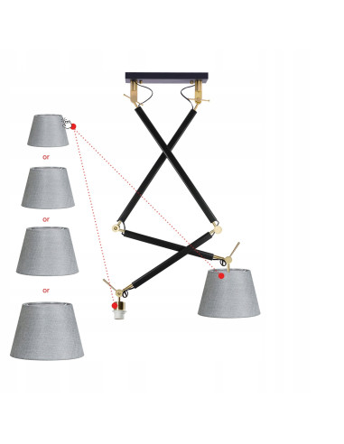 Lampa wisząca ZYTA 2 S w kolorze złotym z regulowanymi ramionami - elegancja i nowoczesność w jednym