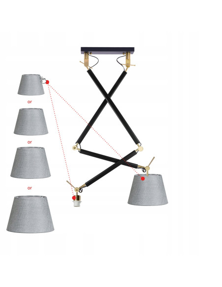 Lampa wisząca ZYTA 2 S w kolorze złotym z regulowanymi ramionami - elegancja i nowoczesność w jednym