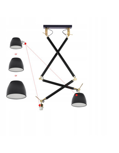 Lampa wisząca ZYTA 2 S w kolorze złotym z regulowanymi ramionami - elegancja i nowoczesność w jednym