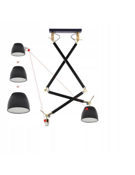 Lampa wisząca ZYTA 2 S w kolorze złotym z regulowanymi ramionami - elegancja i nowoczesność w jednym