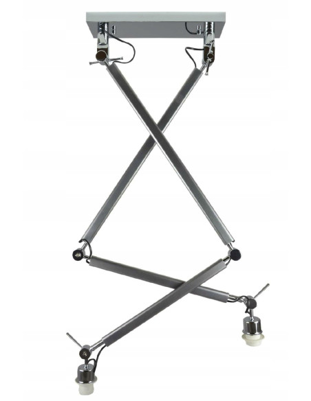 Lampa sufitowa ZYTA 2 S PENDANT, regulowane srebrne oświetlenie do nowoczesnych wnętrz, 2 źródła światła E27