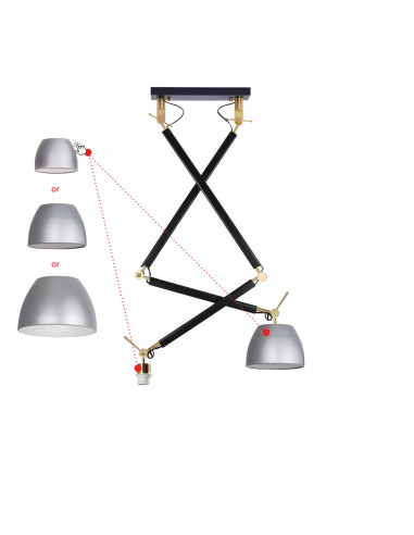 Lampa wisząca ZYTA 2 S w kolorze złotym z regulowanymi ramionami - elegancja i nowoczesność w jednym