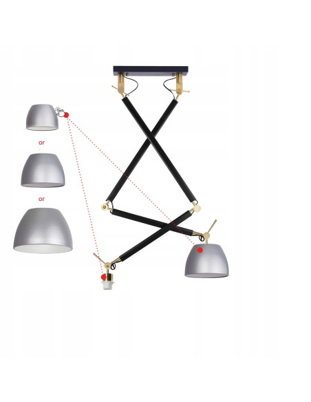 Lampa wisząca ZYTA 2 S w kolorze złotym z regulowanymi ramionami - elegancja i nowoczesność w jednym