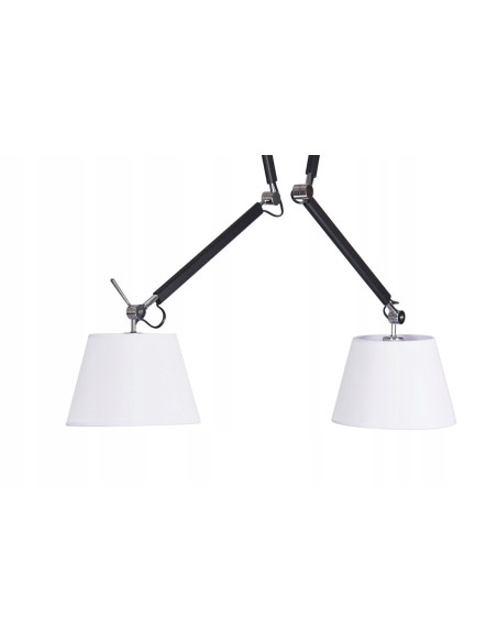 Lampa wisząca ZYTA 2 S regulowana z chromowanymi akcentami i możliwością wyboru abażurów E27