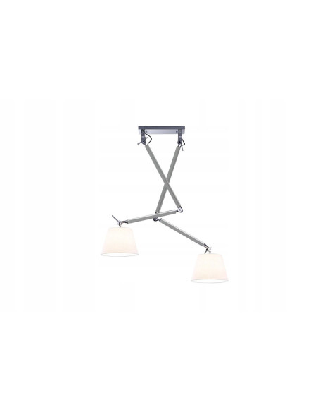 Lampa sufitowa ZYTA 2 S PENDANT, regulowane srebrne oświetlenie do nowoczesnych wnętrz, 2 źródła światła E27