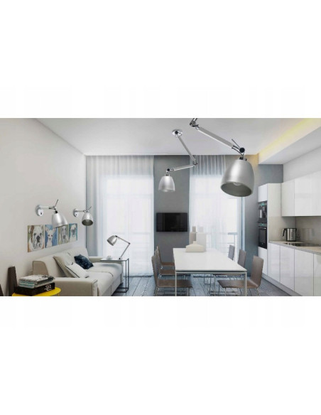 Lampa sufitowa ZYTA 2 S PENDANT, regulowane srebrne oświetlenie do nowoczesnych wnętrz, 2 źródła światła E27