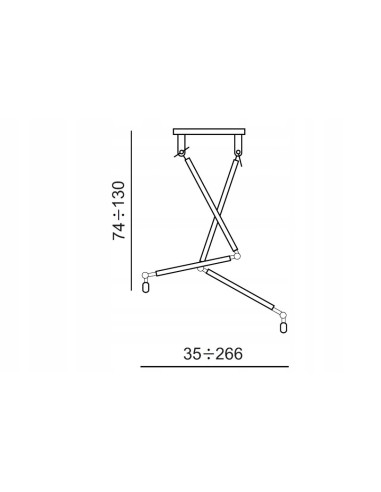 Lampa wisząca ZYTA 2 S w kolorze złotym z regulowanymi ramionami - elegancja i nowoczesność w jednym