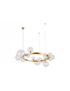 Lampa wisząca Bubbles Round 10 BK - złota, nowoczesna 10-punktowa lampa sufitowa z regulowaną wysokością