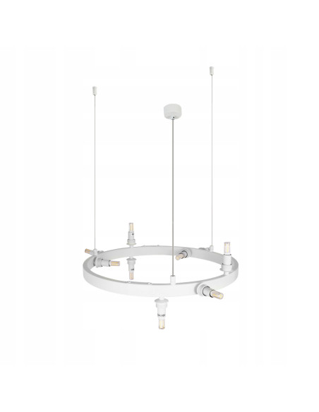 Lampa wisząca Bubbles - nowoczesna lampa z regulacją wysokości i geometrycznymi kloszami w kolorze białym