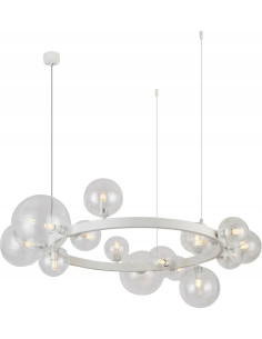 Lampa sufitowa Bubbles Round 15-kloszowa, regulowana, biały mat, elegancki dodatek do biura i salonu 2
