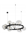 Nowoczesna lampa wisząca BUBBLES 15-punktowa, czarna, elegancka do salonu i biura