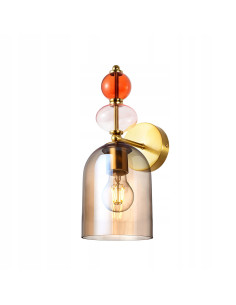 Kinkiet Tropea Bursztynowy z Złotymi Akcentami - Luksusowe Oświetlenie do Eleganckich Wnętrz i Hoteli