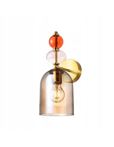 Kinkiet Tropea Bursztynowy z Złotymi Akcentami - Luksusowe Oświetlenie do Eleganckich Wnętrz i Hoteli