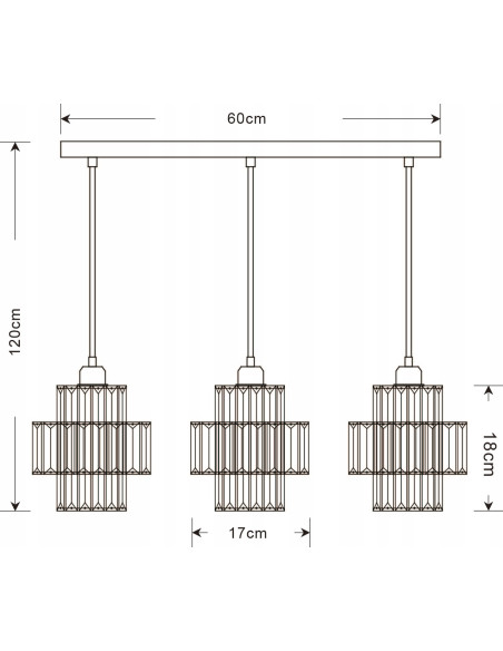 Lampa wisząca Targa glamour z kryształami, 3-punktowe E27, elegancki dodatek do wnętrz w srebrnej kolorystyce