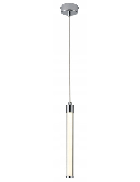 Lampa wisząca LED minimalna Walsh w chromie, 800 lumenów, idealna do sypialni i nowoczesnych wnętrz