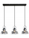 Lampa wisząca Dijon 3-punktowa w czerni z dymionym szkłem - nowoczesny design do jadalni, salonu i biura E27, 120 cm
