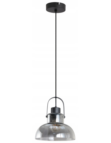Lampa wisząca Dijon Black – industrialny szklany zwis do kuchni i jadalni, nowoczesny design, E27, wys. 120 cm