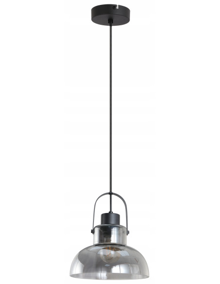 Lampa wisząca Dijon Black – industrialny szklany zwis do kuchni i jadalni, nowoczesny design, E27, wys. 120 cm