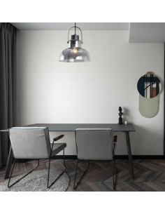 Lampa wisząca Dijon Black – industrialny szklany zwis do kuchni i jadalni, nowoczesny design, E27, wys. 120 cm 2