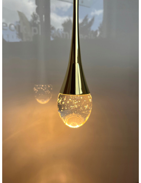 Lampa sufitowa DALMA LED - Nowoczesna iluminacja w kolorze złota i przezroczystym, idealna do kuchni i jadalni