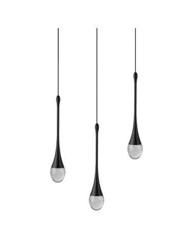 Lampa wisząca DALMA LED 28W, czarna z efektem bąbelków, nowoczesny design do salonu i biura