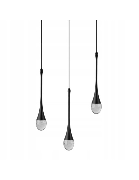 Lampa wisząca DALMA LED 28W, czarna z efektem bąbelków, nowoczesny design do salonu i biura